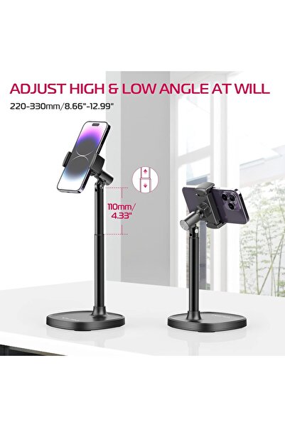 ulanzi Cell Phone Stand Mount HP004 - Adjustable 360° Rotating Desktop Phone Holder