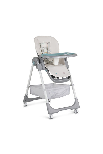 Moni Raffy Mint foldable children's dining chair with footrest and adjustable backrest