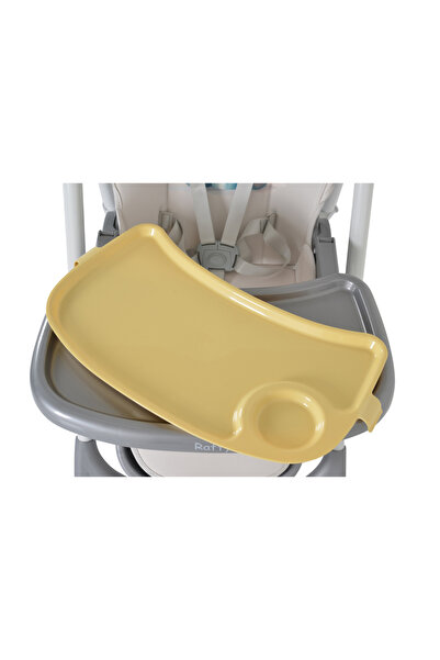 Moni Raffy Yellow foldable children's dining chair with footrest and adjustable backrest