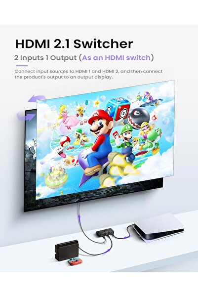 Generic avedio links 8K@60Hz HDMI 2.1 Switch 4K@120Hz Bi-Directional 2 in 1 Out HDMI Splitter Switcher with