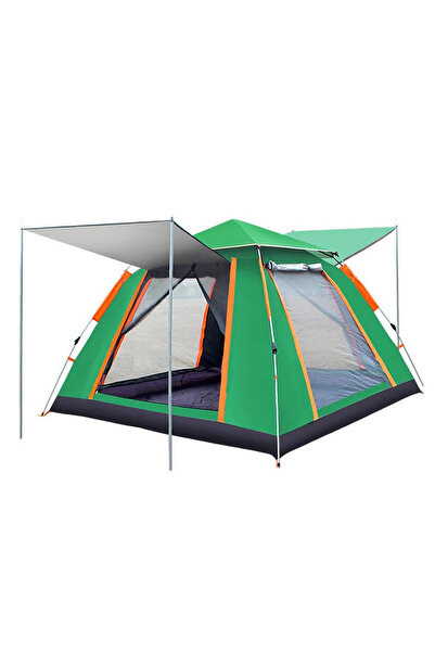 Z-Tools Cort de camping pentru 4 persoane, cu 2 uși, 200x200x150cm, verde deschis ZTS8465