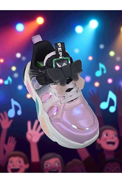 pepino Girl's Figure and Ribbon Detail Eva Sole Flexible and Light Sneaker