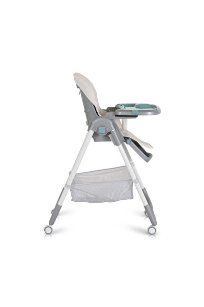 Moni Raffy Mint foldable children's dining chair with footrest and adjustable backrest