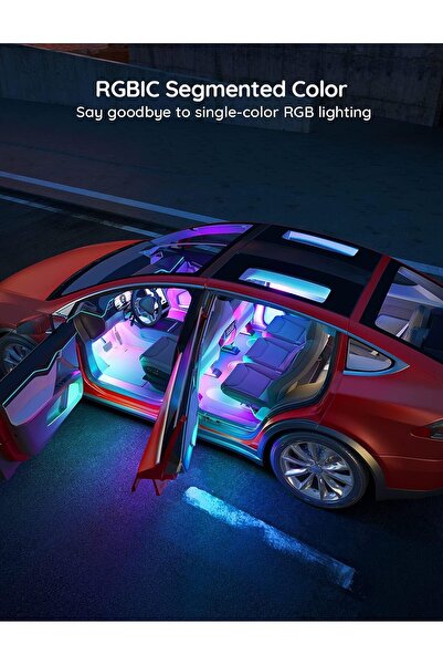 Govee Car LED Strip Lights, Smart RGBIC Interior Lights, App Control, Music Sync, 16M Colors, 12V