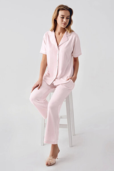 Freshness 324 Set de pijamale pentru femei, 4 piese, cu halat și pantaloni scurți