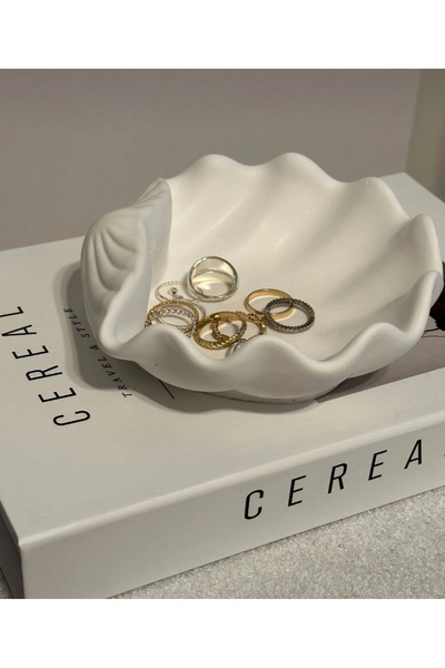Pearl design Büyük İstiridye Tabak - Takı Tabağı - Dekoratif Tabak