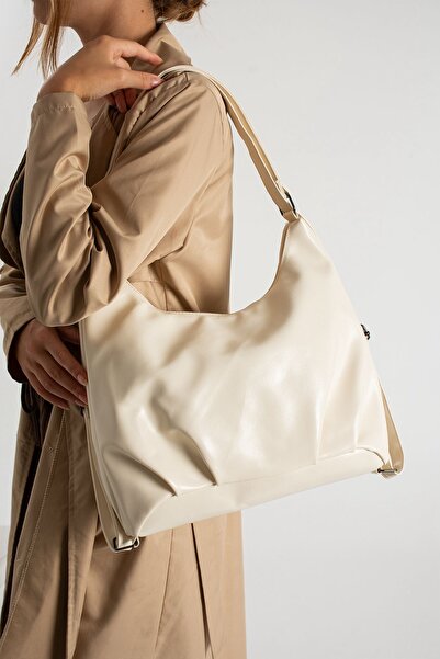 Kukura Faux Leather Women's Arm and Backpack Katie Beige