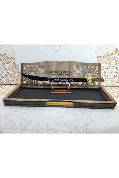 YİGİTECH Dekoratif Hediye Zülfikar Kılıç Kutu Ve Stantlı Gümüş Renk Krom Kapl...