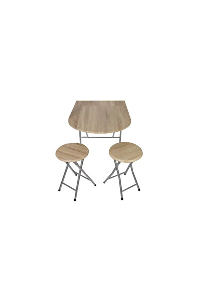 UnicSpot Napoli table and two chairs set, white oak, 84x60 cm