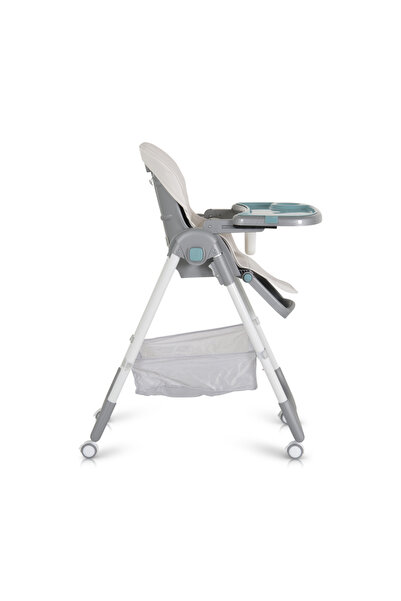 Moni Raffy Mint foldable children's dining chair with footrest and adjustable backrest