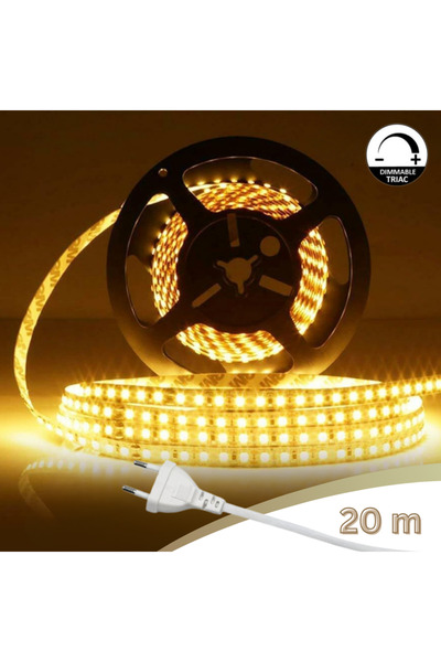 MSN Kit Bandă LED 220V SMD2835, 120LED/m, 8W/m IP65 - 20 metri - 2700K