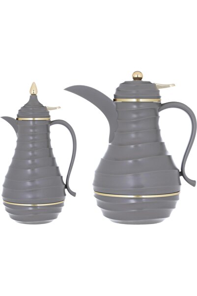 rexa طقم ترمس، 1/0.75 لتر، قطعتين، غلاف داخلي زجاجي حراري، غلاف خارجي بلاستيكي