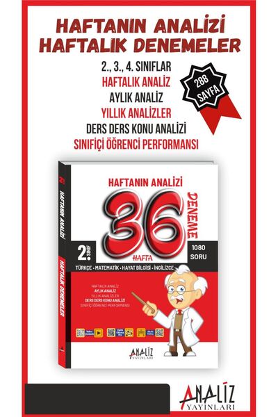 Analiz Yayınları 2.SINIF 36 HAFTA DENEME YENİ ÜRÜN MAARİF MODEL ANALİZ