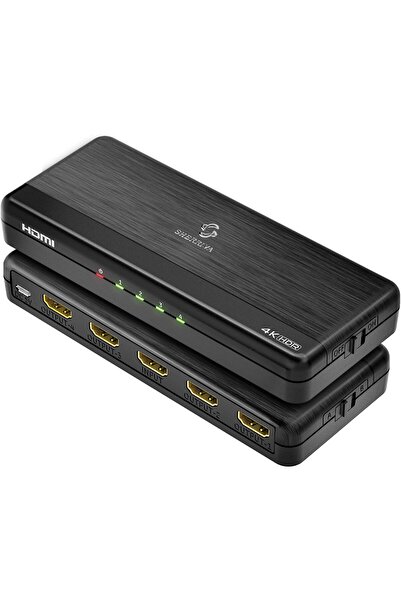 Generic موزع HDMI SHERRIVA 4K 1x4 - موزع HDMI 1 في 4 مخرج، 4K بتردد 60 هرتز، 1080 بكسل بتردد 240 هرتز، تقليل الحجم تلقائيًا