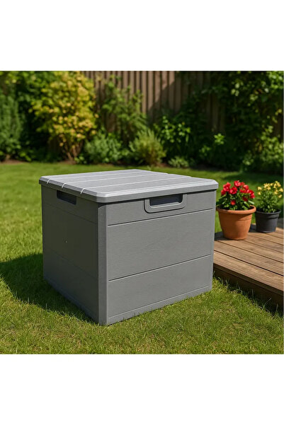 polivahome 120 Litre Bahçe Depolama Sandığı Balkon Saklama Dolabı Kapaklı Pla...
