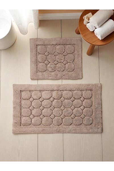 Hülya Home Σετ πατάκι μπάνιου Aeryaa από βαμβάκι (60x100)(50x60)καφέ+
