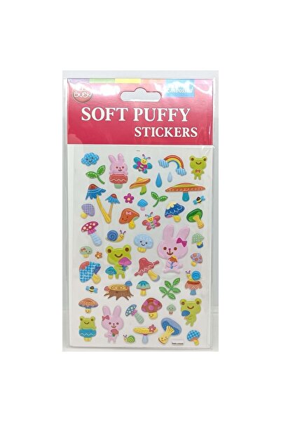 Bubu Bu-Bu Soft Puffy Stikers Çiçek-Tavşan