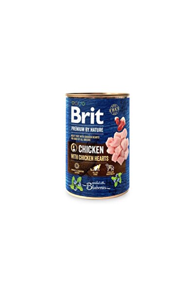 Brit Premium, Pui și Inimi, Hrană umedă fără cereale, pate, cutie 6x400g