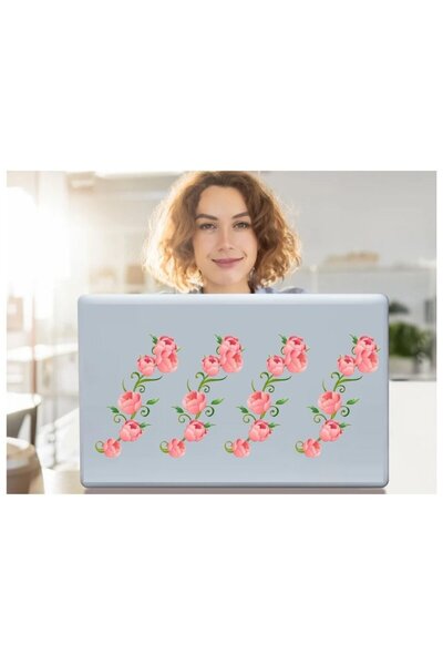Sia 2 Pcs Notebook Sticker, Laptop Sticker Pvc with Pink Rose 70X50X0.5Cm