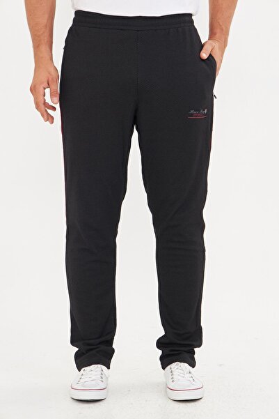 Marco Ferry Ανδρικό βαμβακερό ριγέ φούτερ με φερμουάρ και τσέπες, μαύρο 19218-S