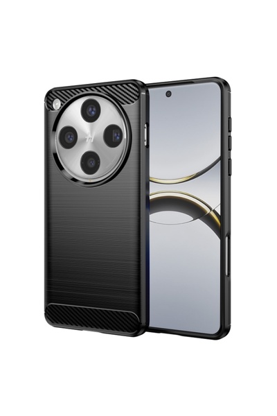 SKYDDAR INNOVATION Carcasă pentru Oppo Find X8 Pro, silicon carbon, silicon subțire, textură din fibră de carbon, set autocolante, negru