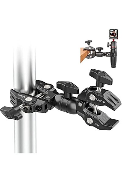 ulanzi Super Clamp Double Camera Clamp, R096 Crab Plier Clip Bracket Mount Monitor Magic Arm Double