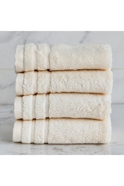 Generic Egyptian 4-Piece 600 GSM Cotton Fingertip Towel Set - 30x30 cm