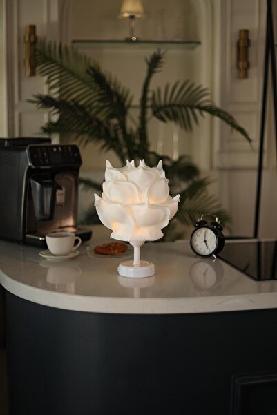 Maison Avf Beyaz Eva Gül Tasarım Şarjlı Masa Lambası