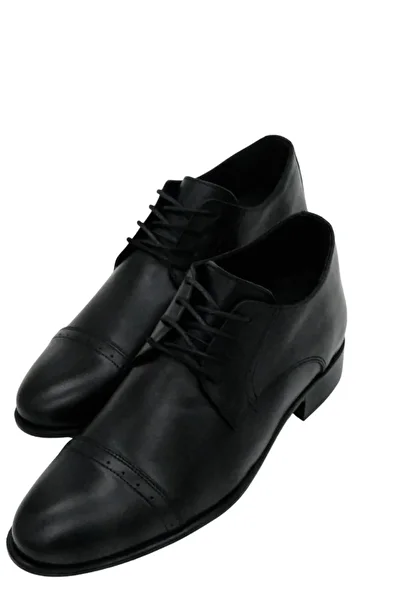 Elevold Doruk 100% Genuine Leather Men's Grooming Shoes - Black, 7 cm Hidden Heels (Handmade, Height Increasing)