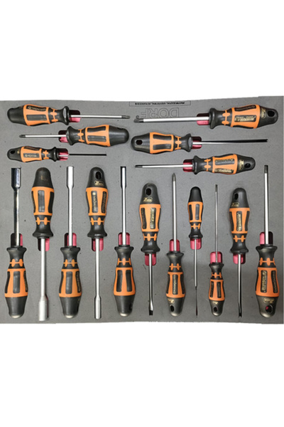 dorf 17 Parça Tornavida Seti Dolu Eva Seti Takım Arabası İçeriği 48,5cm x 35,5cm