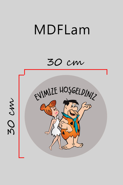 Dormot Digital Print Gray, Standard, Welcome to Our Flintstone-Themed Home, Door Ornament, Wall Ornament