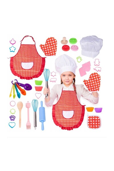 PROCART Set of 39 children's kitchen accessories, confectionery accessories, rolling pin, cake molds