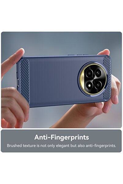 SKYDDAR INNOVATION Θήκη για Realme 13 Pro / 13 Pro+, Σιλικόνη άνθρακα, Λεπτή, υφή ινών άνθρακα, σετ αυτοκόλλητων, Μπλε