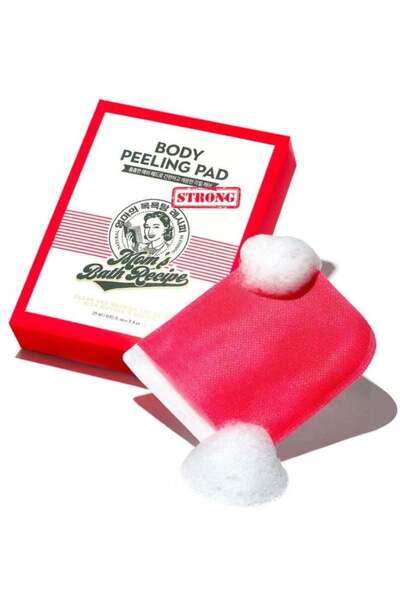 Moms Bath Recipe ليفة تقشير أصلية من مومز باث لعلاج مشاكل الجسم - علبة من 8 قطع باللون الأحمر