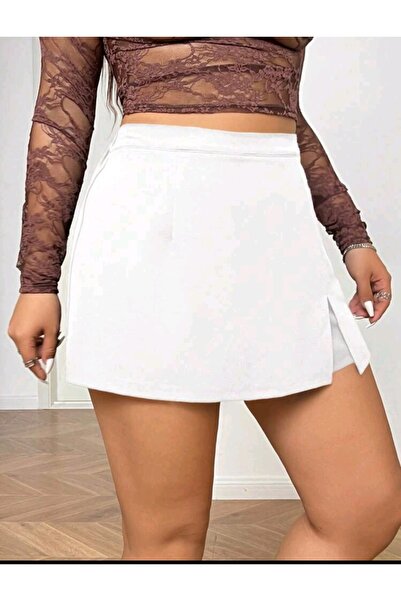 CARABO MODA Μονόπλευρη φούστα με άνοιγμα καπάκια ελαστικό ύφασμα