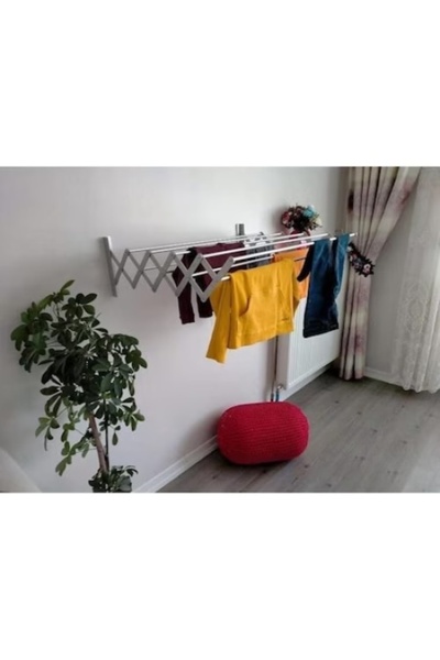 FOXMAG24 Μεταλλικό στεγνωτήριο ρούχων, επεκτάσιμο, με 5 μπάρες, 70cm, επιτοίχ...