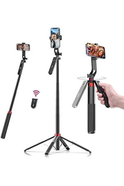 ulanzi MA09 Extendable Phone Tripod, 71" Selfie Stick Phone Vlog Tripod Stand Quadrapod with All in