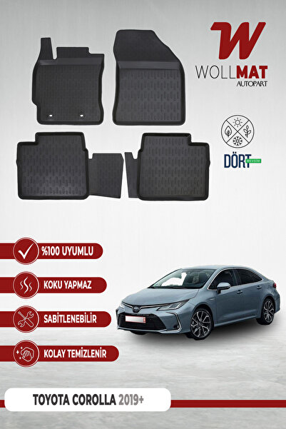 Wollmat Toyota Corolla Paspas 2019 2025 Arası Uyumlu 3d Havuzlu Paspas Seti