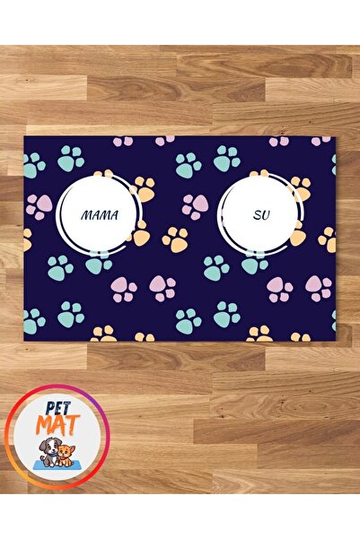 MEVESE Petmat KEdi veya Köpek Mama Paspası , Kaymaz Taban , Yıkanabilir , Evcil Hayvan Paspası