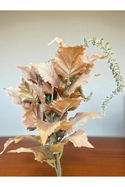 Happyland زينة زهور اصطناعية خضراء عمودية باللون البني الفاتح