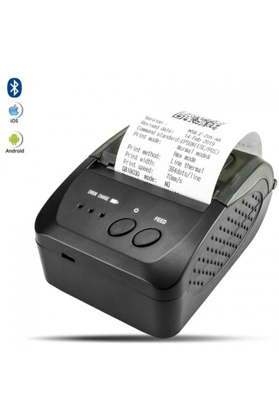 PROCART Mobile thermal printer 58 mm, USB, Bluetooth, Android, iOS, Windows, 2000 mAh, dual charging