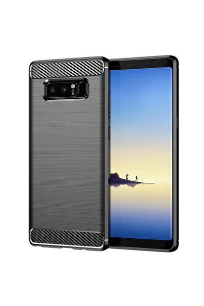 SKYDDAR INNOVATION Carcasă pentru Samsung Galaxy Note 8, silicon carbon, subțire, textură din fibră de carbon, set de autocolante, neagră