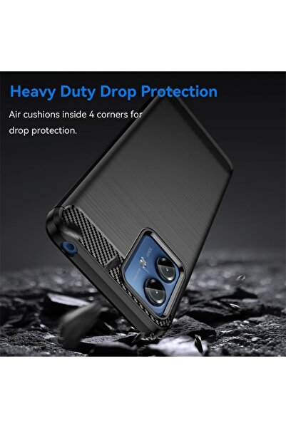 SKYDDAR INNOVATION Θήκη για Motorola Moto G14, Σιλικόνη από Άνθρακα, Λεπτή Σιλικόνη, Υφή από Ανθρακονήματα, Σετ Αυτοκόλλητων, Μπλε