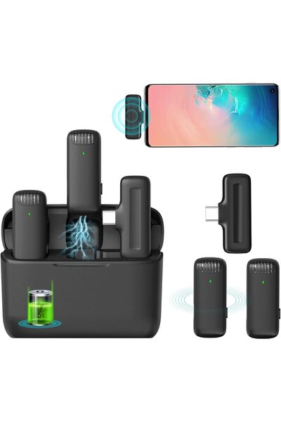 ulanzi J12 Wireless Lavalier Microphone for USB-C Phone with Charging Case