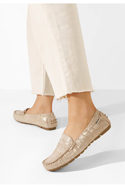 B T Shoes Zlaté dámské mokasíny Abilena