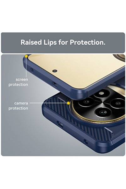 SKYDDAR INNOVATION Θήκη για Realme 13 Pro / 13 Pro+, Σιλικόνη άνθρακα, Λεπτή, υφή ινών άνθρακα, σετ αυτοκόλλητων, Μπλε