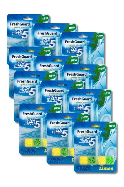 ARVALE FreshGuard Klozet Blok – Yoğun Köpük Etkisi, Limon Kokusu | 12 x 55 gram