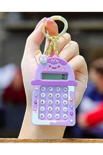 pure age Eğlenceli Çocuk Öğrenci Hesap Makinesi Arkası Oyunlu Çanta Aksesuarı Anahtarlık Karekterli