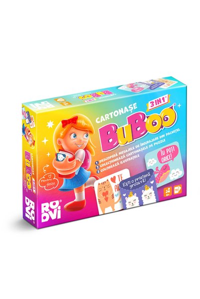 Roovi Cărți Buboo 3-în-1 – Set de 70 de cărți pentru fete de 6 ani