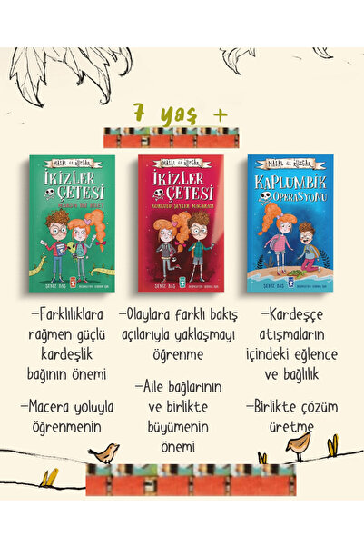 Timaş Çocuk 7 YAŞ+ İkizler Çetesi Korkulu Şeyler Mağarası, Marsa İki Bilet, K...